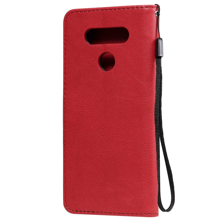 For LG K51 Solid Color Horizontal Flip Protective Leather Case with Holder & Card Slots & Wallet & Photo Frame & Lanyard