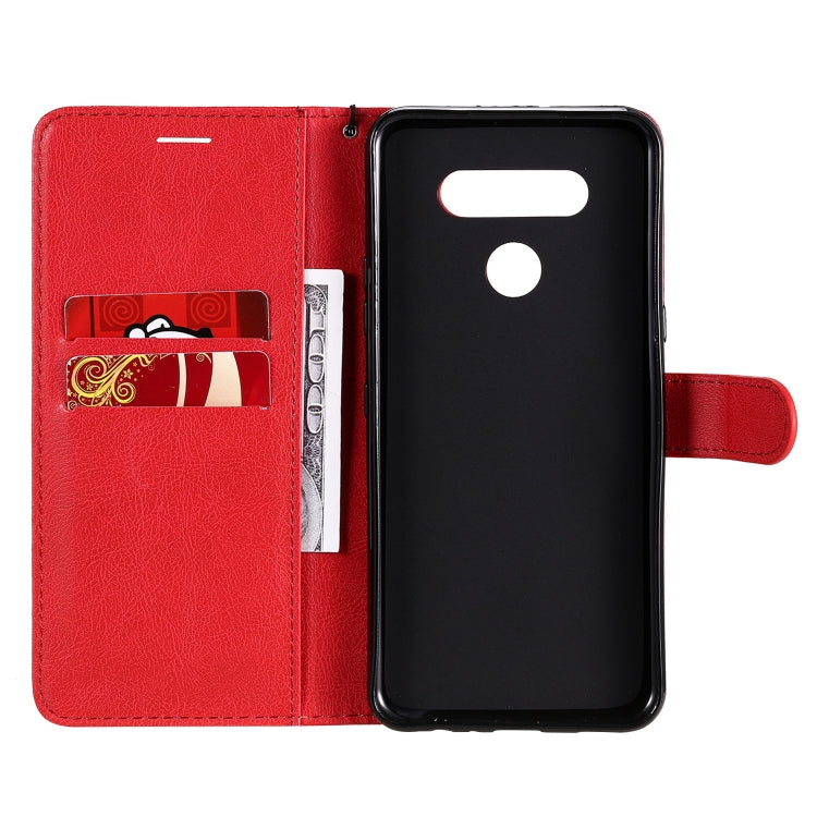 For LG K51 Solid Color Horizontal Flip Protective Leather Case with Holder & Card Slots & Wallet & Photo Frame & Lanyard