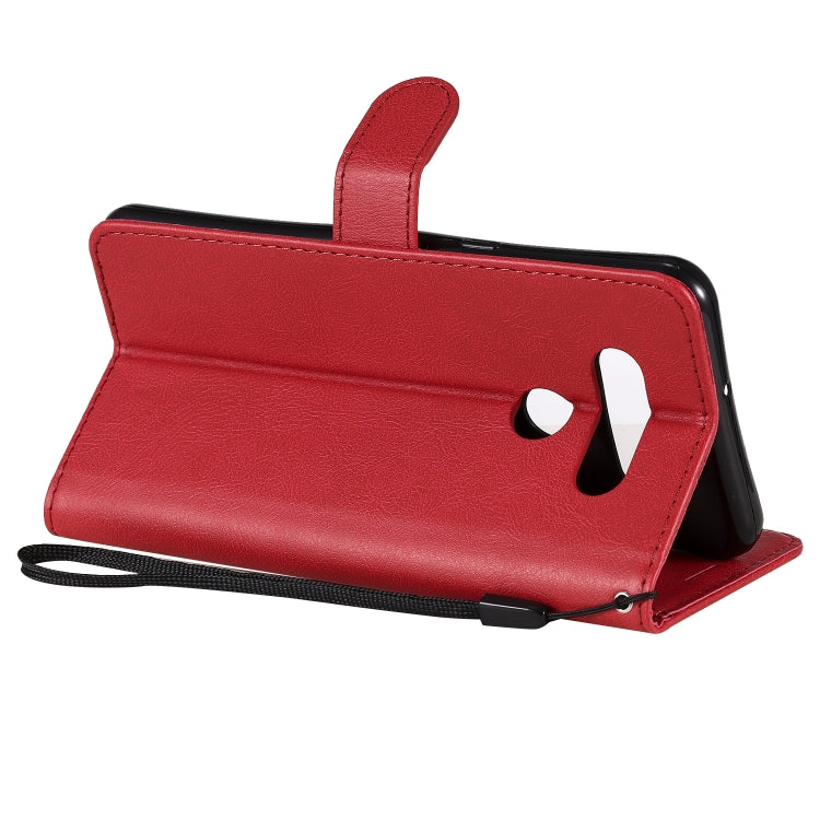 For LG K51 Solid Color Horizontal Flip Protective Leather Case with Holder & Card Slots & Wallet & Photo Frame & Lanyard