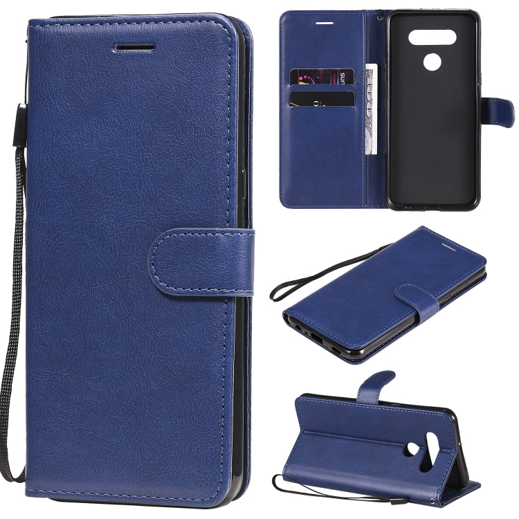 For LG K51 Solid Color Horizontal Flip Protective Leather Case with Holder & Card Slots & Wallet & Photo Frame & Lanyard