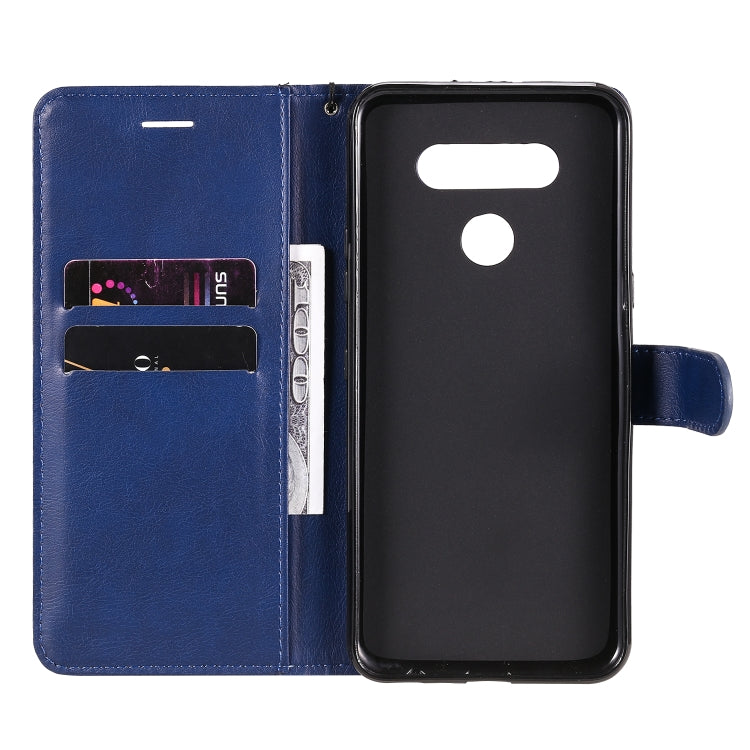 For LG K51 Solid Color Horizontal Flip Protective Leather Case with Holder & Card Slots & Wallet & Photo Frame & Lanyard