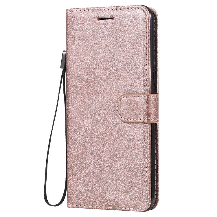 For LG K51 Solid Color Horizontal Flip Protective Leather Case with Holder & Card Slots & Wallet & Photo Frame & Lanyard