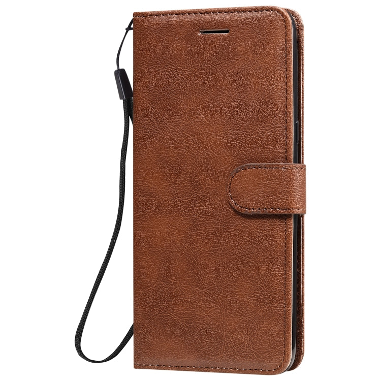 For LG K61 Solid Color Horizontal Flip Protective Leather Case with Holder & Card Slots & Wallet & Photo Frame & Lanyard