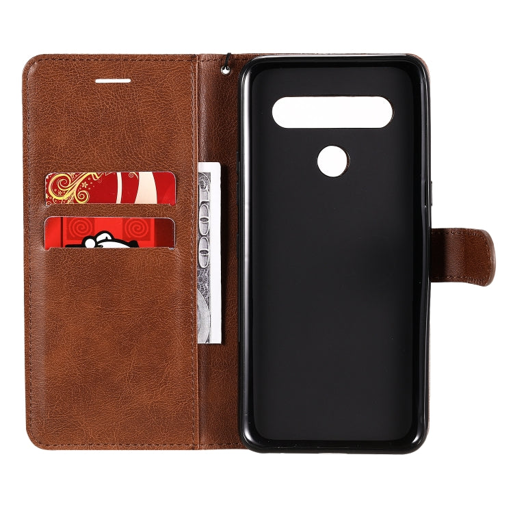 For LG K61 Solid Color Horizontal Flip Protective Leather Case with Holder & Card Slots & Wallet & Photo Frame & Lanyard