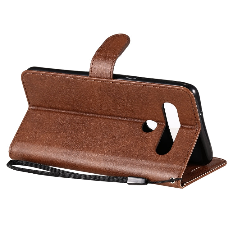 For LG K61 Solid Color Horizontal Flip Protective Leather Case with Holder & Card Slots & Wallet & Photo Frame & Lanyard