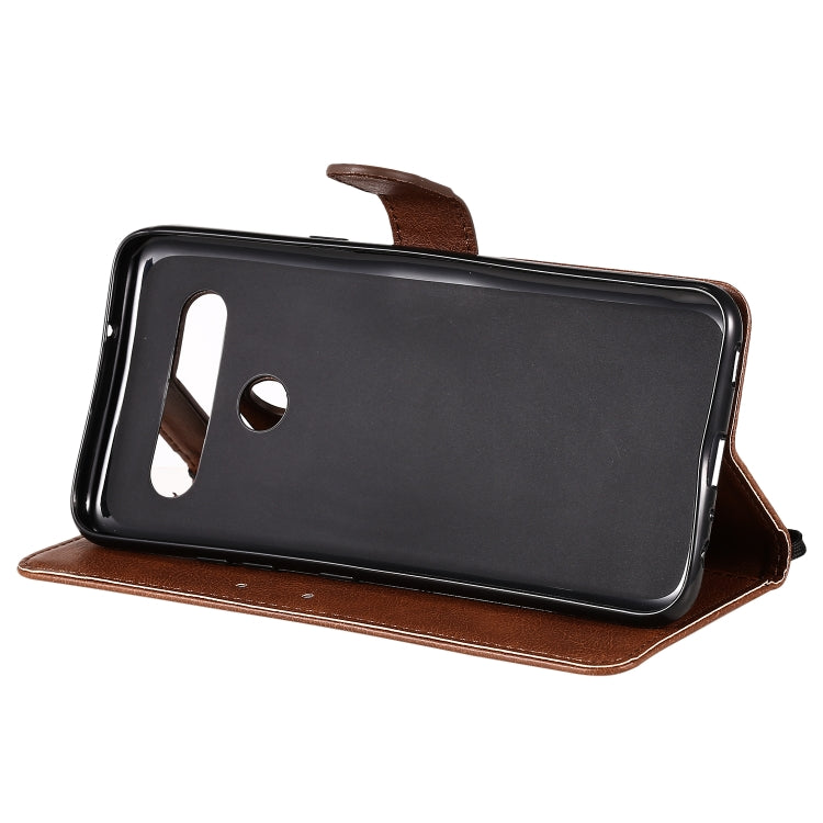 For LG K61 Solid Color Horizontal Flip Protective Leather Case with Holder & Card Slots & Wallet & Photo Frame & Lanyard