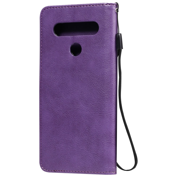 For LG K61 Solid Color Horizontal Flip Protective Leather Case with Holder & Card Slots & Wallet & Photo Frame & Lanyard