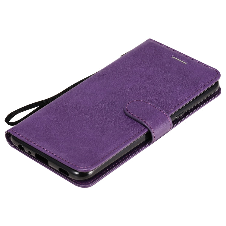 For LG K61 Solid Color Horizontal Flip Protective Leather Case with Holder & Card Slots & Wallet & Photo Frame & Lanyard