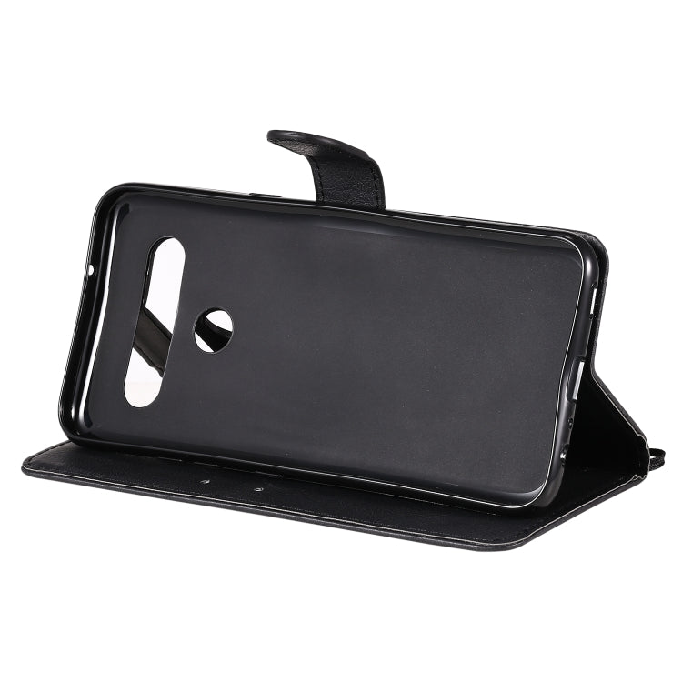 For LG K61 Solid Color Horizontal Flip Protective Leather Case with Holder & Card Slots & Wallet & Photo Frame & Lanyard