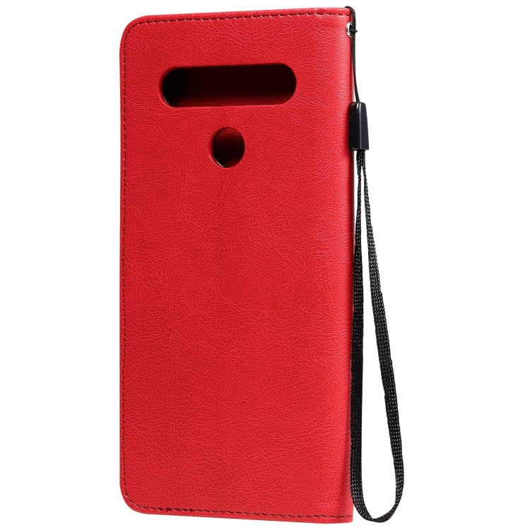 For LG K61 Solid Color Horizontal Flip Protective Leather Case with Holder & Card Slots & Wallet & Photo Frame & Lanyard
