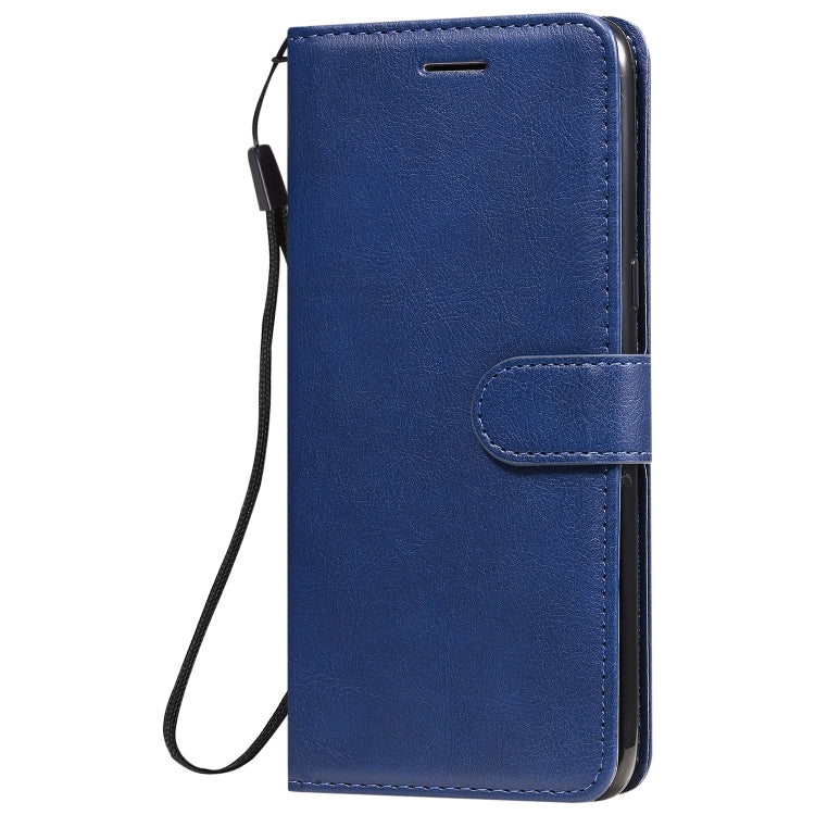 For LG K61 Solid Color Horizontal Flip Protective Leather Case with Holder & Card Slots & Wallet & Photo Frame & Lanyard