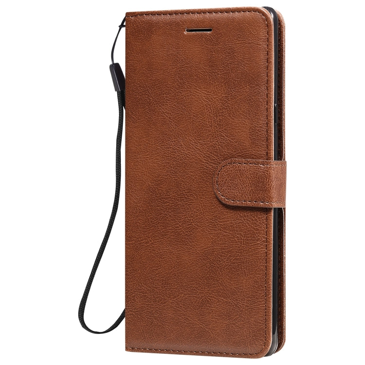 For Motorola Moto E6s (2020) Solid Color Horizontal Flip Protective Leather Case with Holder & Card Slots & Wallet & Photo Frame & Lanyard