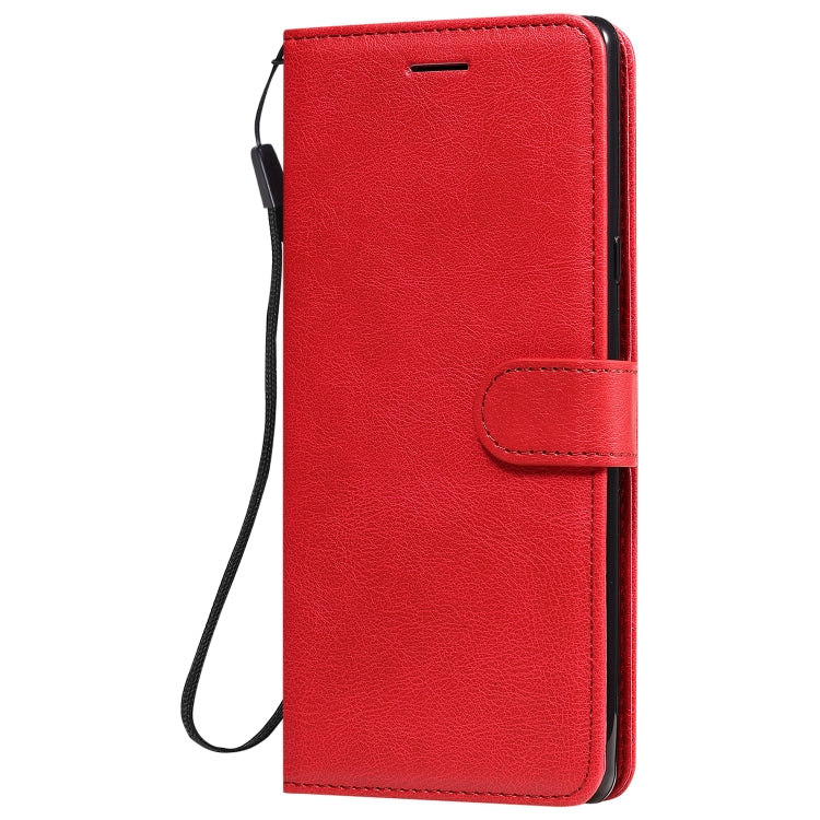 For Motorola Moto E6s (2020) Solid Color Horizontal Flip Protective Leather Case with Holder & Card Slots & Wallet & Photo Frame & Lanyard
