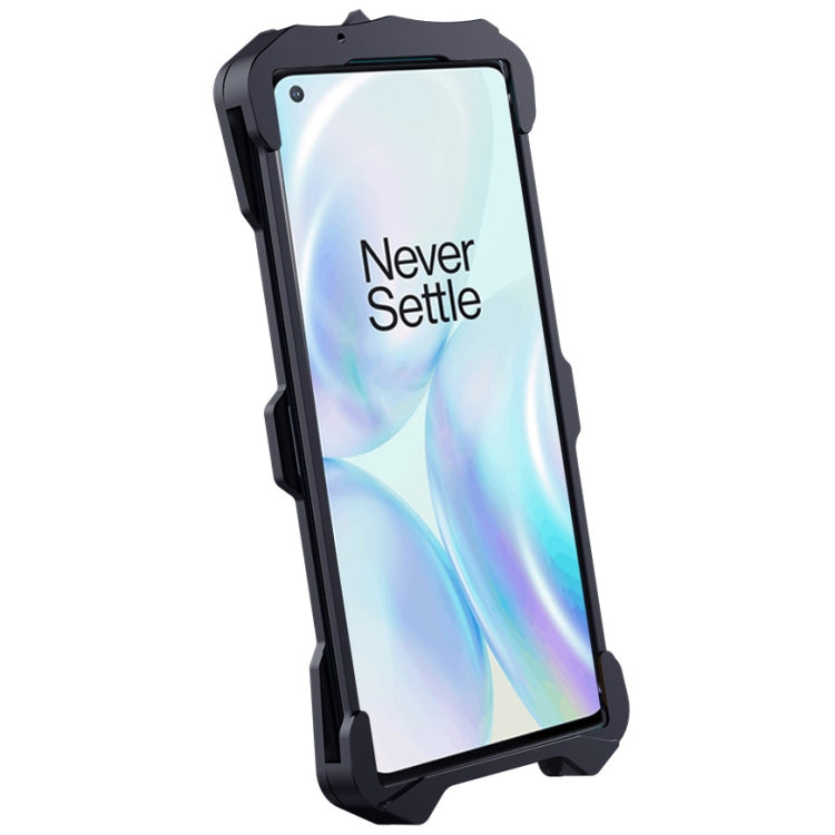 For OnePlus 8 Hammer II Shockproof Metal Protective Case(Black Red)