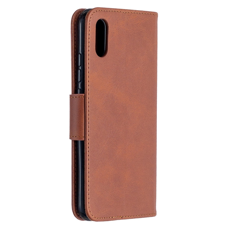 For Xiaomi Redmi 9A Retro Lambskin Texture Pure Color Horizontal Flip PU Leather Case with Holder & Card Slots & Wallet & Lanyard