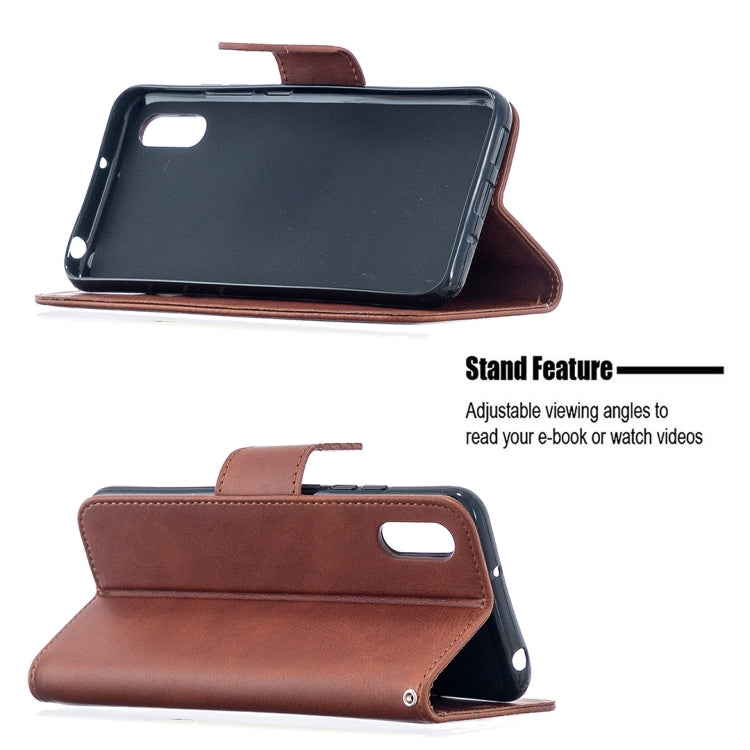 For Xiaomi Redmi 9A Retro Lambskin Texture Pure Color Horizontal Flip PU Leather Case with Holder & Card Slots & Wallet & Lanyard