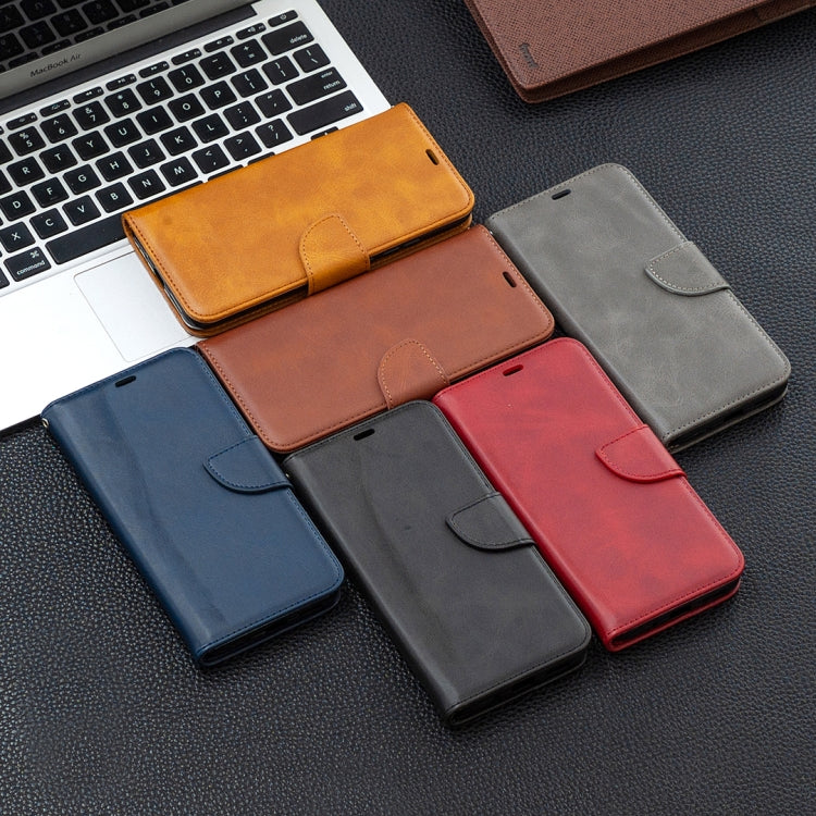 For Xiaomi Redmi 9A Retro Lambskin Texture Pure Color Horizontal Flip PU Leather Case with Holder & Card Slots & Wallet & Lanyard