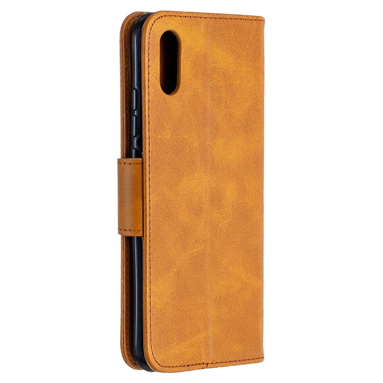 For Xiaomi Redmi 9A Retro Lambskin Texture Pure Color Horizontal Flip PU Leather Case with Holder & Card Slots & Wallet & Lanyard