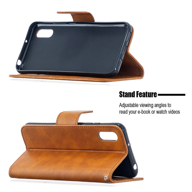 For Xiaomi Redmi 9A Retro Lambskin Texture Pure Color Horizontal Flip PU Leather Case with Holder & Card Slots & Wallet & Lanyard