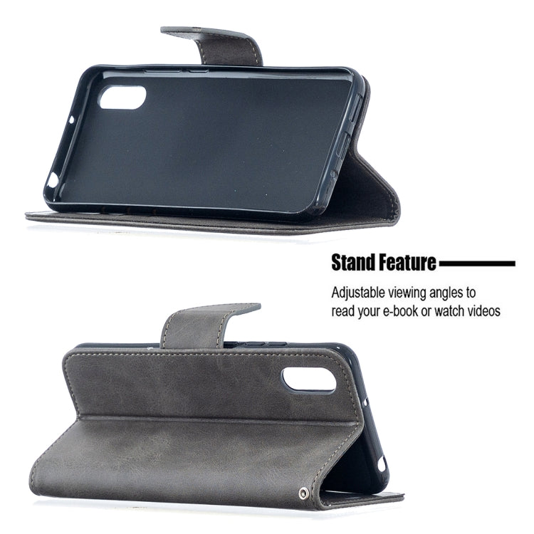 For Xiaomi Redmi 9A Retro Lambskin Texture Pure Color Horizontal Flip PU Leather Case with Holder & Card Slots & Wallet & Lanyard