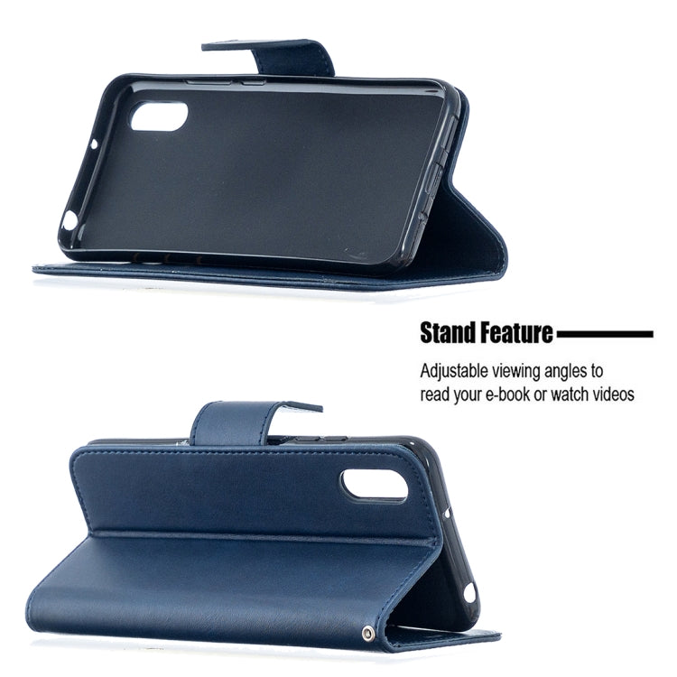 For Xiaomi Redmi 9A Retro Lambskin Texture Pure Color Horizontal Flip PU Leather Case with Holder & Card Slots & Wallet & Lanyard