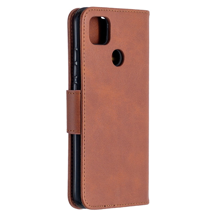 For Xiaomi Redmi 9C Retro Lambskin Texture Pure Color Horizontal Flip PU Leather Case with Holder & Card Slots & Wallet & Lanyard