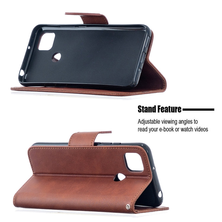 For Xiaomi Redmi 9C Retro Lambskin Texture Pure Color Horizontal Flip PU Leather Case with Holder & Card Slots & Wallet & Lanyard
