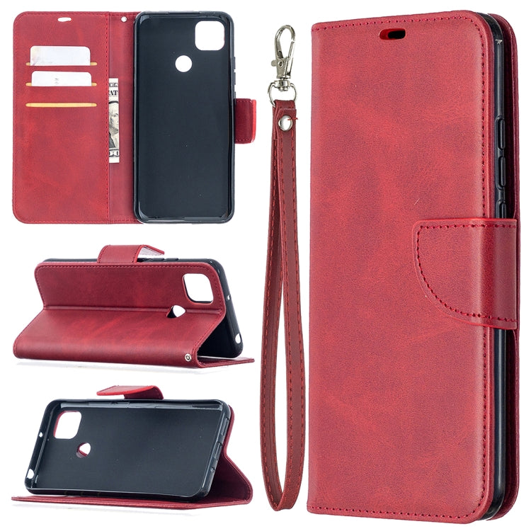 For Xiaomi Redmi 9C Retro Lambskin Texture Pure Color Horizontal Flip PU Leather Case with Holder & Card Slots & Wallet & Lanyard