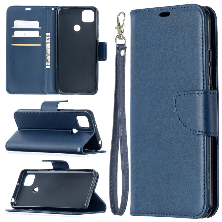 For Xiaomi Redmi 9C Retro Lambskin Texture Pure Color Horizontal Flip PU Leather Case with Holder & Card Slots & Wallet & Lanyard