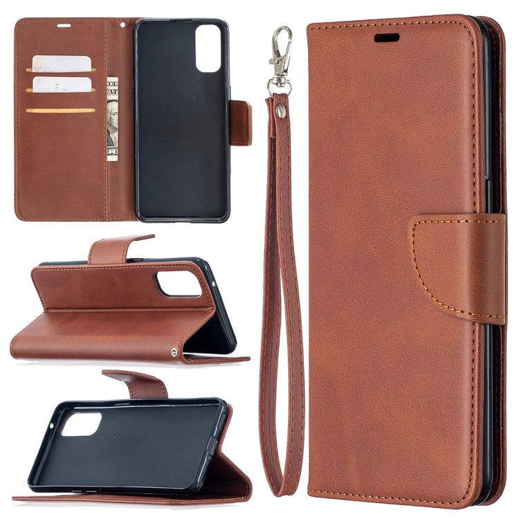 For OPPO Reno4 5G Retro Lambskin Texture Pure Color Horizontal Flip PU Leather Case with Holder & Card Slots & Wallet & Lanyard