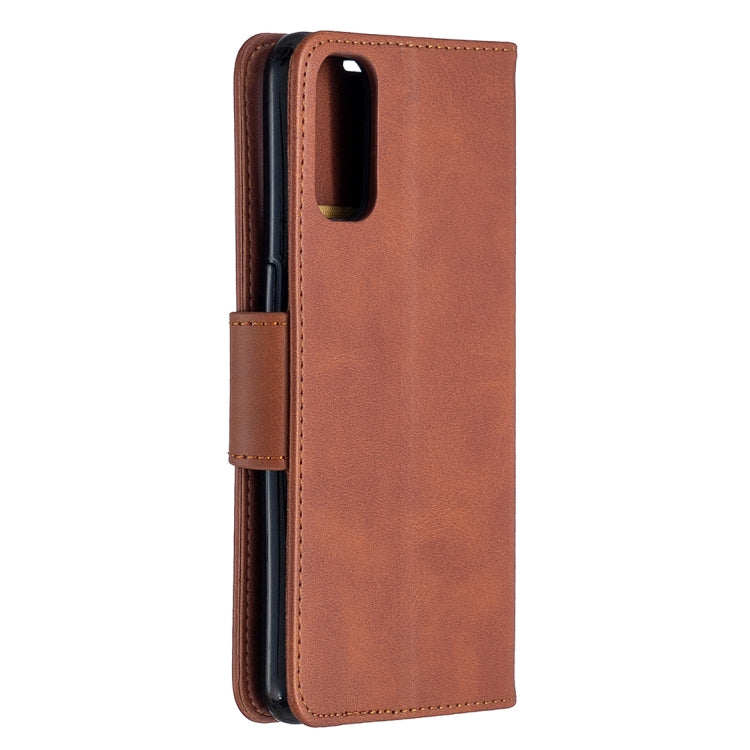 For OPPO Reno4 5G Retro Lambskin Texture Pure Color Horizontal Flip PU Leather Case with Holder & Card Slots & Wallet & Lanyard