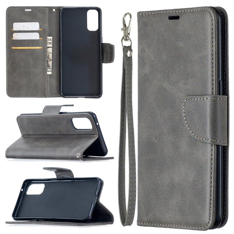 For OPPO Reno4 5G Retro Lambskin Texture Pure Color Horizontal Flip PU Leather Case with Holder & Card Slots & Wallet & Lanyard