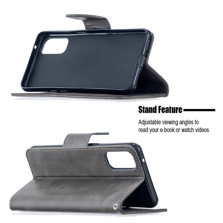 For OPPO Reno4 5G Retro Lambskin Texture Pure Color Horizontal Flip PU Leather Case with Holder & Card Slots & Wallet & Lanyard