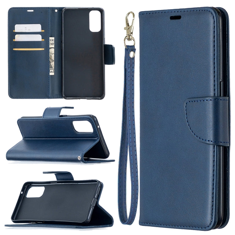 For OPPO Reno4 5G Retro Lambskin Texture Pure Color Horizontal Flip PU Leather Case with Holder & Card Slots & Wallet & Lanyard