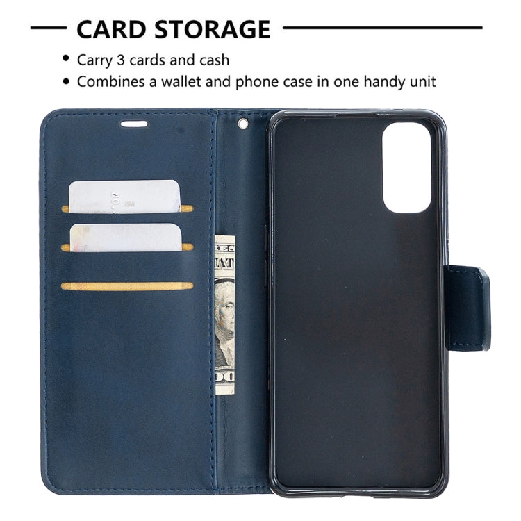For OPPO Reno4 5G Retro Lambskin Texture Pure Color Horizontal Flip PU Leather Case with Holder & Card Slots & Wallet & Lanyard