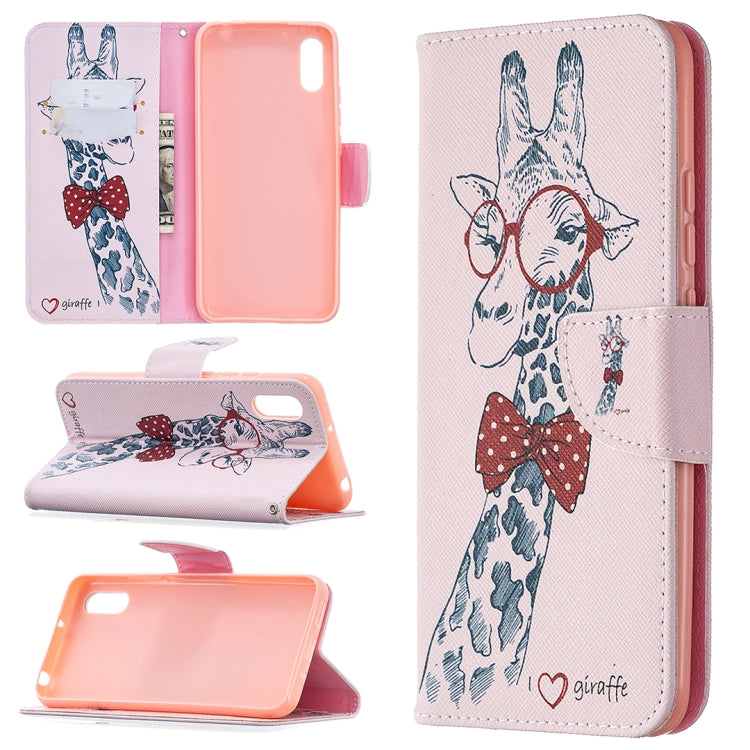 For Xiaomi Redmi 9A Colored Drawing Pattern Horizontal Flip Leather Case with Holder & Card Slots & Wallet