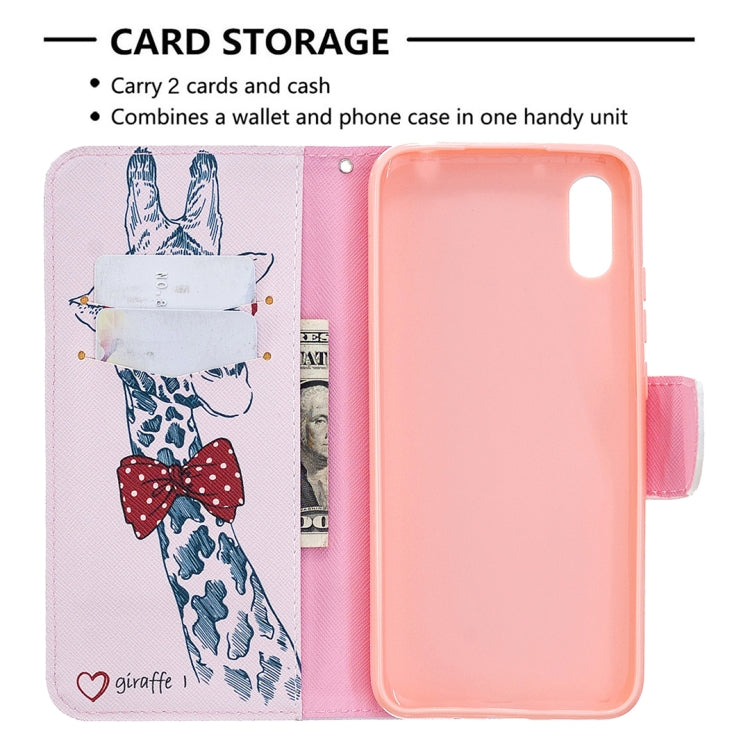 For Xiaomi Redmi 9A Colored Drawing Pattern Horizontal Flip Leather Case with Holder & Card Slots & Wallet