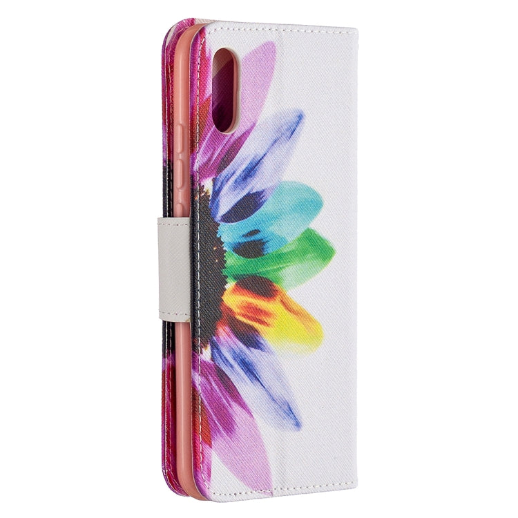 For Xiaomi Redmi 9A Colored Drawing Pattern Horizontal Flip Leather Case with Holder & Card Slots & Wallet