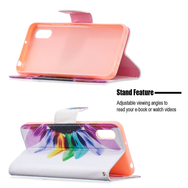 For Xiaomi Redmi 9A Colored Drawing Pattern Horizontal Flip Leather Case with Holder & Card Slots & Wallet