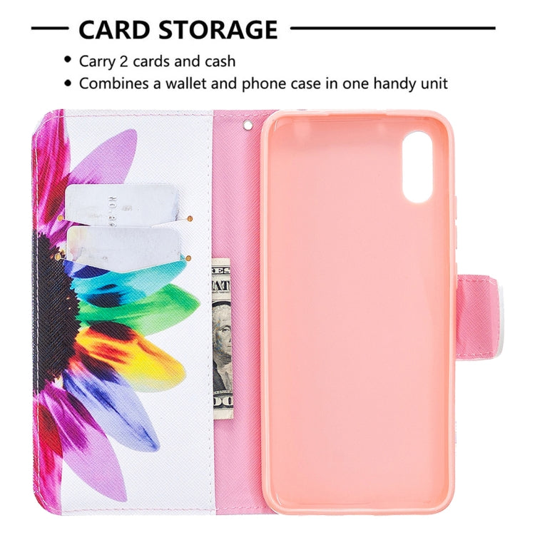 For Xiaomi Redmi 9A Colored Drawing Pattern Horizontal Flip Leather Case with Holder & Card Slots & Wallet