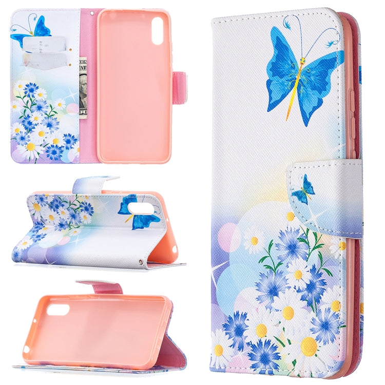 For Xiaomi Redmi 9A Colored Drawing Pattern Horizontal Flip Leather Case with Holder & Card Slots & Wallet