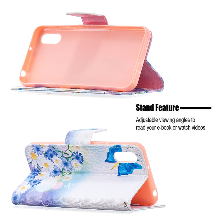 For Xiaomi Redmi 9A Colored Drawing Pattern Horizontal Flip Leather Case with Holder & Card Slots & Wallet