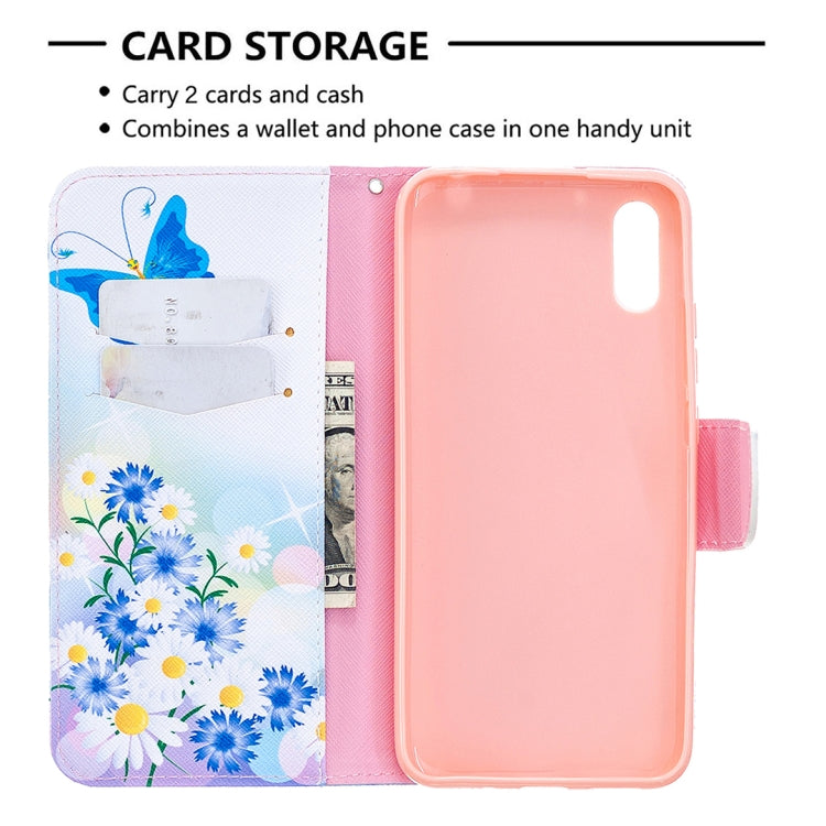 For Xiaomi Redmi 9A Colored Drawing Pattern Horizontal Flip Leather Case with Holder & Card Slots & Wallet