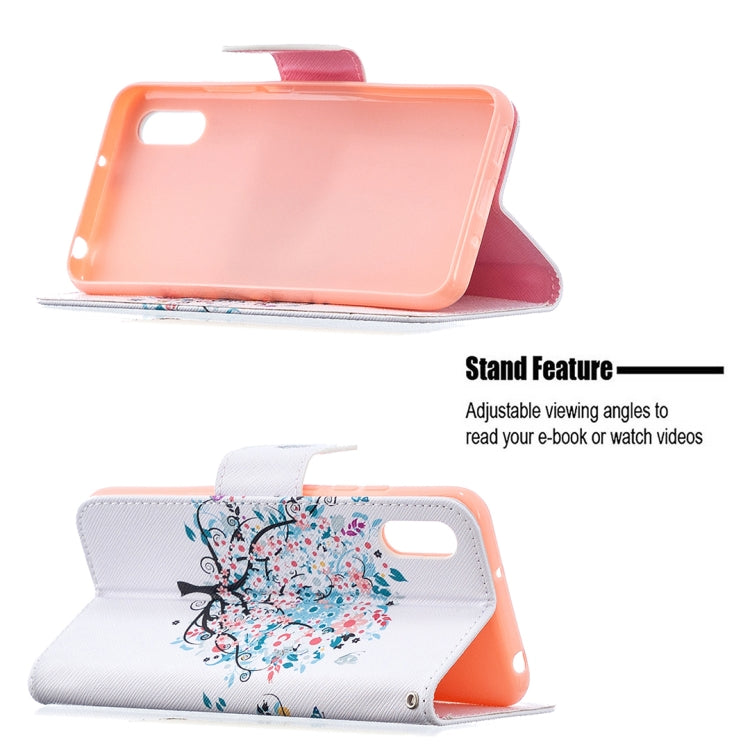 For Xiaomi Redmi 9A Colored Drawing Pattern Horizontal Flip Leather Case with Holder & Card Slots & Wallet