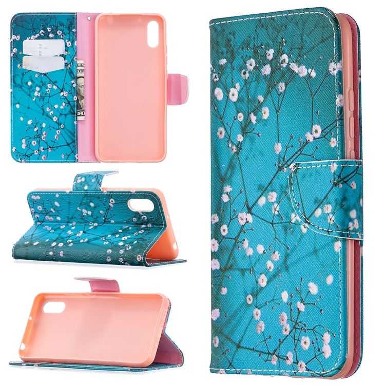 For Xiaomi Redmi 9A Colored Drawing Pattern Horizontal Flip Leather Case with Holder & Card Slots & Wallet