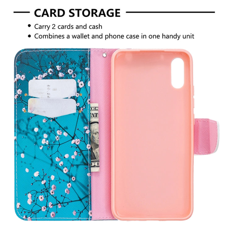 For Xiaomi Redmi 9A Colored Drawing Pattern Horizontal Flip Leather Case with Holder & Card Slots & Wallet