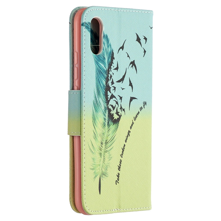 For Xiaomi Redmi 9A Colored Drawing Pattern Horizontal Flip Leather Case with Holder & Card Slots & Wallet
