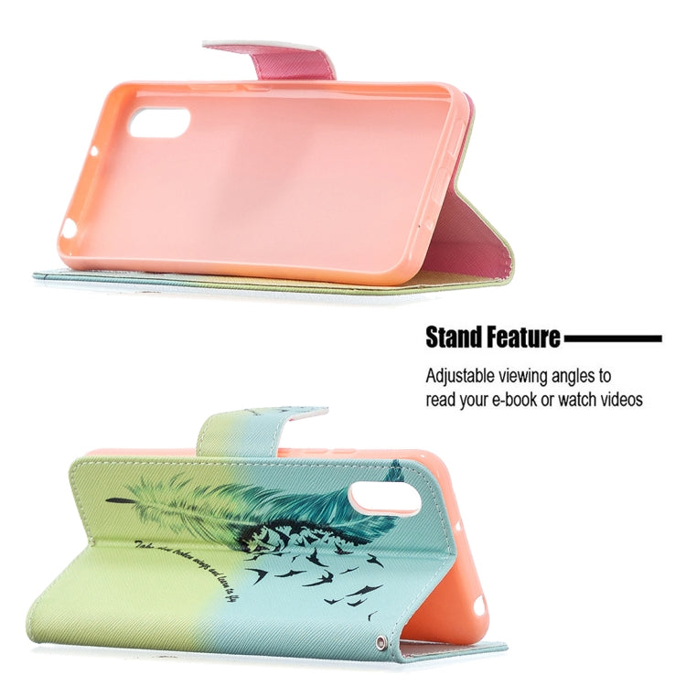 For Xiaomi Redmi 9A Colored Drawing Pattern Horizontal Flip Leather Case with Holder & Card Slots & Wallet