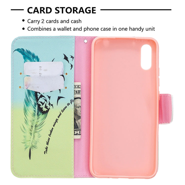 For Xiaomi Redmi 9A Colored Drawing Pattern Horizontal Flip Leather Case with Holder & Card Slots & Wallet