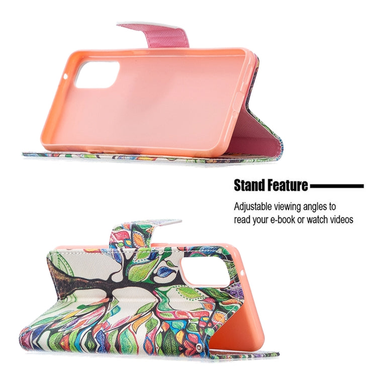 For OPPO Reno4 5G Colored Drawing Pattern Horizontal Flip Leather Case with Holder & Card Slots & Wallet